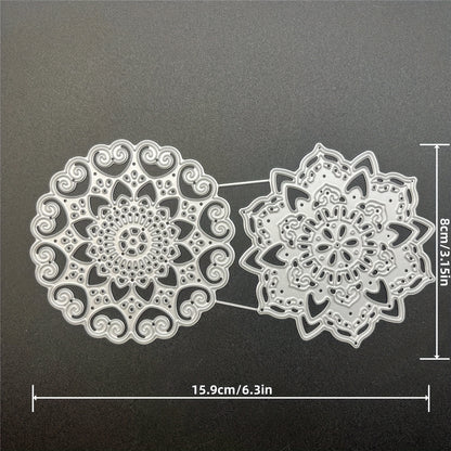 1pc Exquisite Mandala Flowers in Various Shapes Border Background Metal Cutting Dies for DIY Scrapbooking Metal Cut Dies Artist Gards, Making Embossing Photo Album Craft Deco
