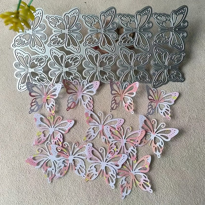 1pc Elegant Metal Butterfly Die-Cut Stencil for Scrapbooking & Card Making - Assorted Floral & Geometric Designs, Perfect for DIY Crafts, Albums, and Cards, Durable Metallic Finish, Intricate Butterfly Designs, Butterfly Decor