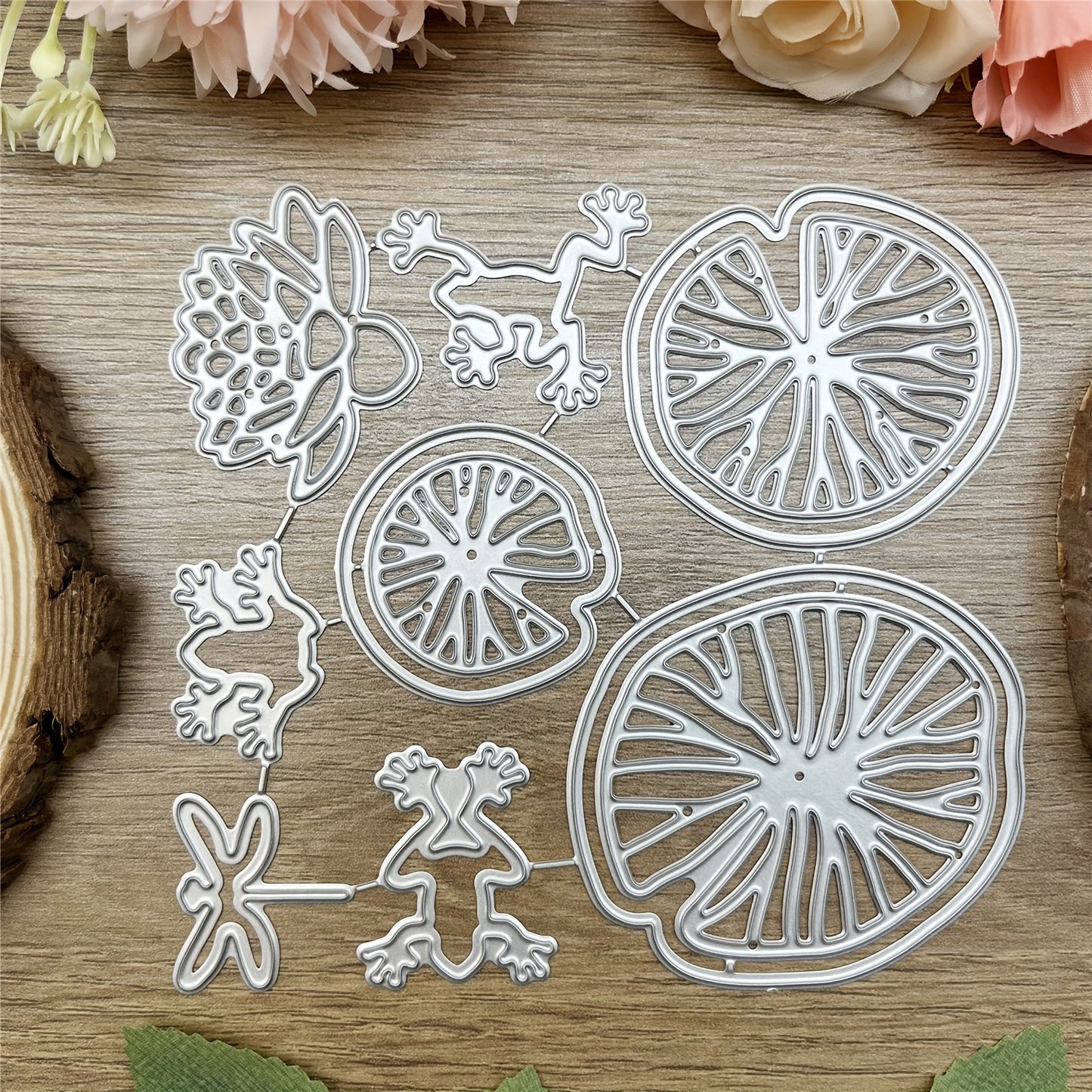 1pc Creative Summer Frog Pond for Lotus Leaves & Flowers Metal Cutting Dies - Intricate Nature-Themed Designs for DIY Scrapbooking, Card Making, Journaling & Wedding Decorations, Natureinspired Design|Floral Patterns|Detailed Craftsmanship, Frog Garden De