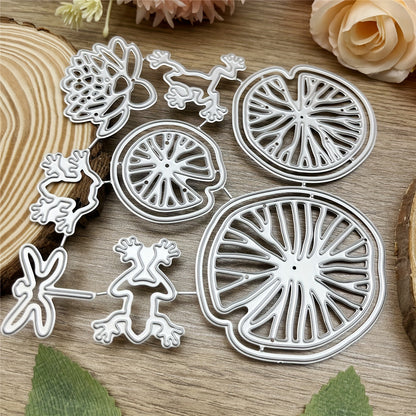 1pc Creative Summer Frog Pond for Lotus Leaves & Flowers Metal Cutting Dies - Intricate Nature-Themed Designs for DIY Scrapbooking, Card Making, Journaling & Wedding Decorations, Natureinspired Design|Floral Patterns|Detailed Craftsmanship, Frog Garden De