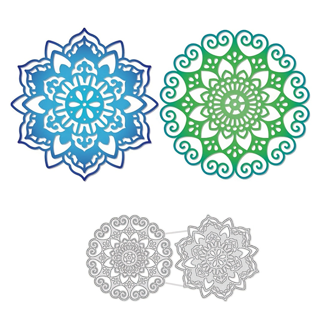 1pc Exquisite Mandala Flowers in Various Shapes Border Background Metal Cutting Dies for DIY Scrapbooking Metal Cut Dies Artist Gards, Making Embossing Photo Album Craft Deco