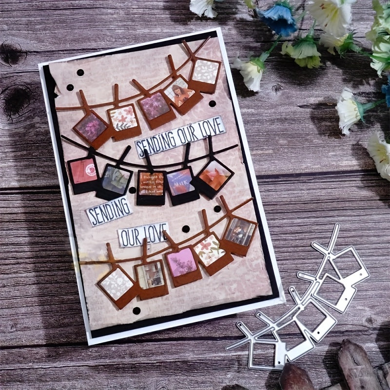 1pc Creative Metal Cutting Dies - Rectangular Photo Display Frames for Scrapbooking, Card Making, Journaling & Wedding Craft Decor, DIY Embossing Paper Stencils, Ideal for Mother'S Day & Spring/Summer Projects, Craft Decor Supplies | Decorative Metal Dies