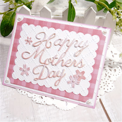 1pc Elegant Metal Cutting Die - "Happy Mother'S Day" with Floral & Heart Design, Perfect for Scrapbooking, Stamping, and DIY Crafts, Wedding & Birthday Decorations, Wedding Decoration | Elegant Script Design | Metallic Finish, Mother'S Day Gifts