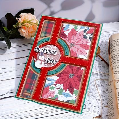 Wedding Season 1pc Rectangle Square Round Shaped Diamond Border Center Photo Album Frame Creativity Greeting Card Cutting Dies for DIY Scrapbooking Metal Cut Dies Artist Greeting Cards, Wedding Invitations Envelopes Die Cuts for Card Making Embossing Phot