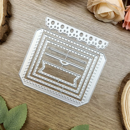 1pc Creati Plug-in Insert Pocket Wave Lace Metal Cutting Dies, Cut Dies for Card Making for Scrapbooking Paper Decoration Journal Card Greeting Card Wedding Craft Decor Stencils DIY Scrapbooking Cards Decorative Embossing Paper Die
