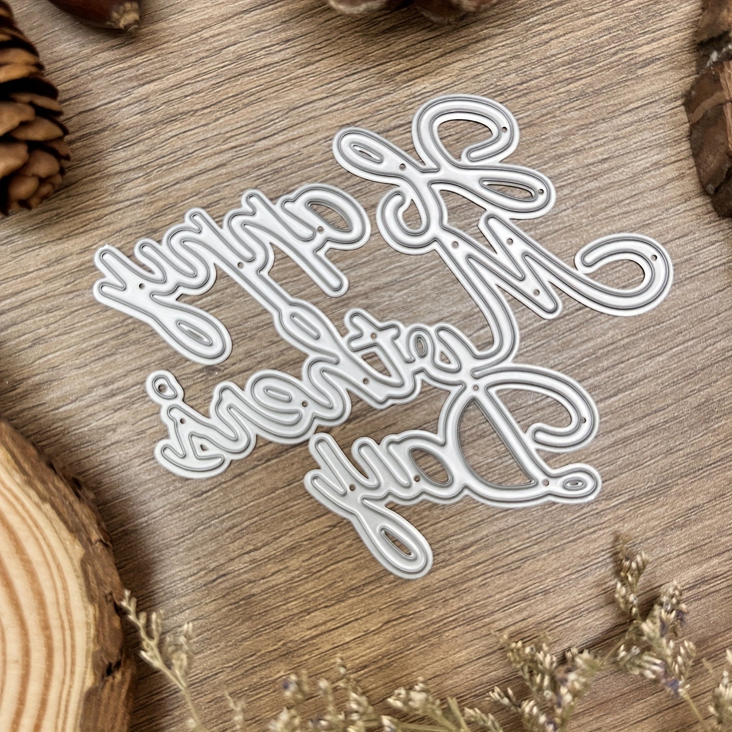 1pc Elegant Metal Cutting Die - "Happy Mother'S Day" with Floral & Heart Design, Perfect for Scrapbooking, Stamping, and DIY Crafts, Wedding & Birthday Decorations, Wedding Decoration | Elegant Script Design | Metallic Finish, Mother'S Day Gifts