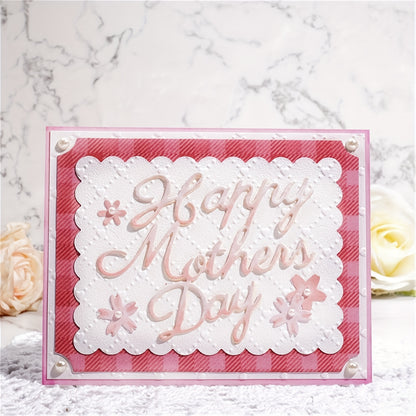1pc Elegant Metal Cutting Die - "Happy Mother'S Day" with Floral & Heart Design, Perfect for Scrapbooking, Stamping, and DIY Crafts, Wedding & Birthday Decorations, Wedding Decoration | Elegant Script Design | Metallic Finish, Mother'S Day Gifts