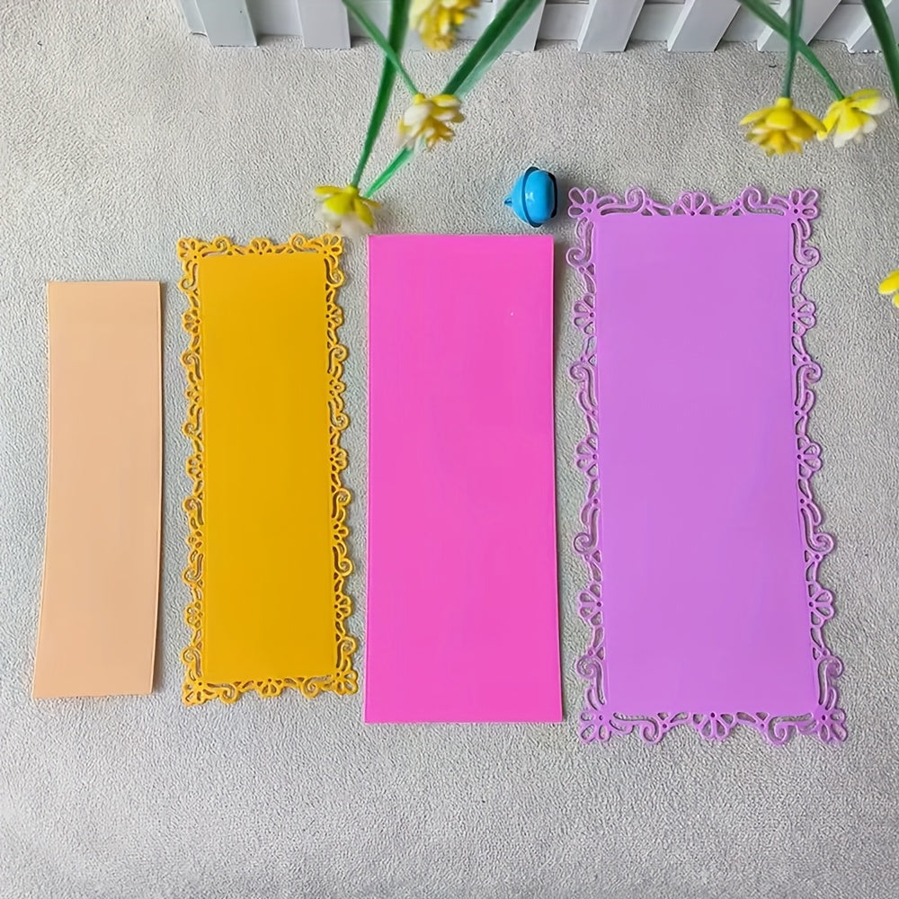 1pc Vibrant Metal Flower Border Wave Lace Frame Die Cut Stencil - Intricate Floral Design for Scrapbooking, DIY Embossing, Photo Albums & Craft Projects - Perfect for Spring & Summer Crafting, Stencils for Crafts