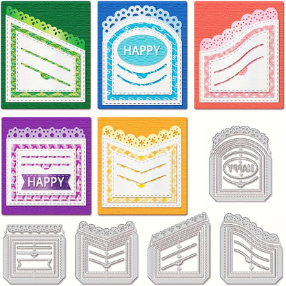 1pc Creati Plug-in Insert Pocket Wave Lace Metal Cutting Dies, Cut Dies for Card Making for Scrapbooking Paper Decoration Journal Card Greeting Card Wedding Craft Decor Stencils DIY Scrapbooking Cards Decorative Embossing Paper Die