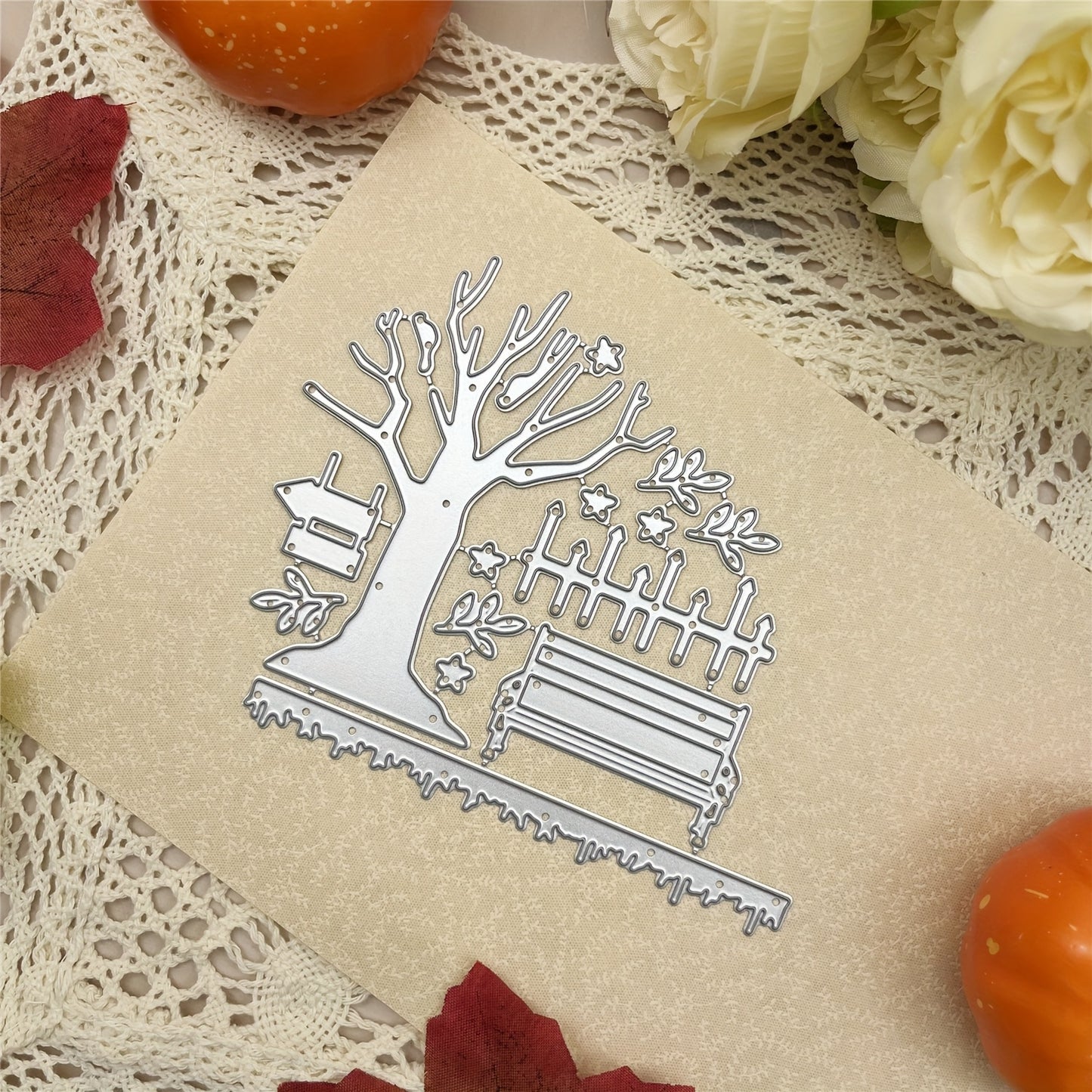 1pc Creative Fall Tree of Life Metal Cutting Dies, Cut Dies for Card Making for Scrapbooking Paper Decoration Journal Card Greeting card Wedding Craft Decor Stencils DIY Scrapbooking Cards Decorative Embossing Paper Dies