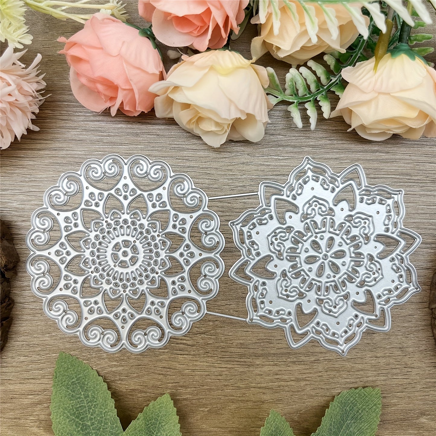 1pc Exquisite Mandala Flowers in Various Shapes Border Background Metal Cutting Dies for DIY Scrapbooking Metal Cut Dies Artist Gards, Making Embossing Photo Album Craft Deco