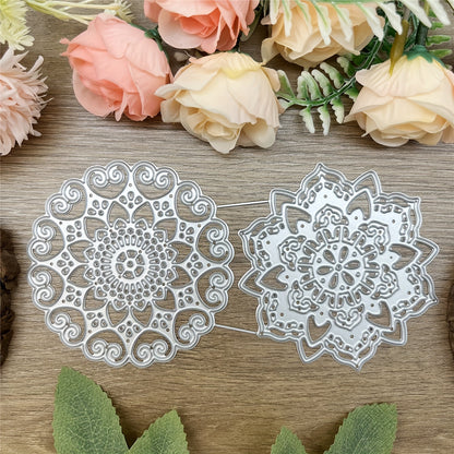 1pc Exquisite Mandala Flowers in Various Shapes Border Background Metal Cutting Dies for DIY Scrapbooking Metal Cut Dies Artist Gards, Making Embossing Photo Album Craft Deco