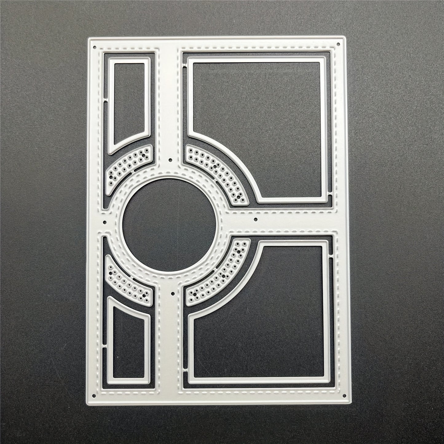 Wedding Season 1pc Rectangle Square Round Shaped Diamond Border Center Photo Album Frame Creativity Greeting Card Cutting Dies for DIY Scrapbooking Metal Cut Dies Artist Greeting Cards, Wedding Invitations Envelopes Die Cuts for Card Making Embossing Phot