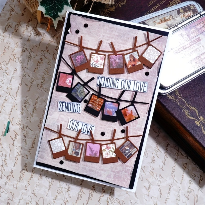 1pc Creative Metal Cutting Dies - Rectangular Photo Display Frames for Scrapbooking, Card Making, Journaling & Wedding Craft Decor, DIY Embossing Paper Stencils, Ideal for Mother'S Day & Spring/Summer Projects, Craft Decor Supplies | Decorative Metal Dies