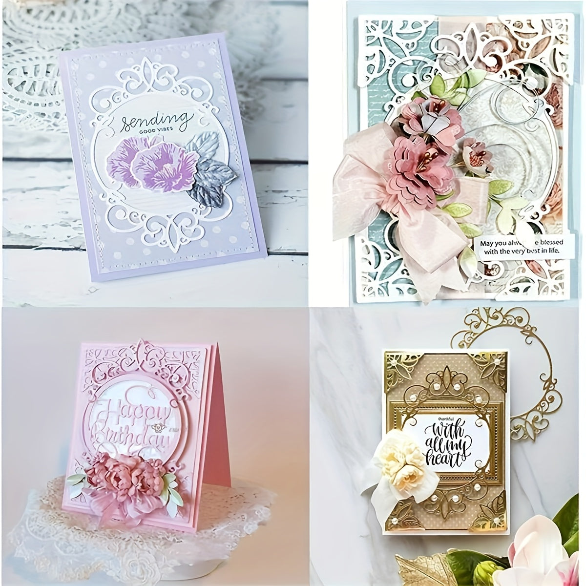 Spring/Summer Wedding Season 1pc Round Lace Edge Wave Flower Metal Cutting Dies for DIY Scrapbooking, Wedding Decoration and Embossing Paper Craft