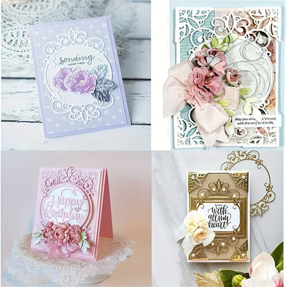 Spring/Summer Wedding Season 1pc Round Lace Edge Wave Flower Metal Cutting Dies for DIY Scrapbooking, Wedding Decoration and Embossing Paper Craft