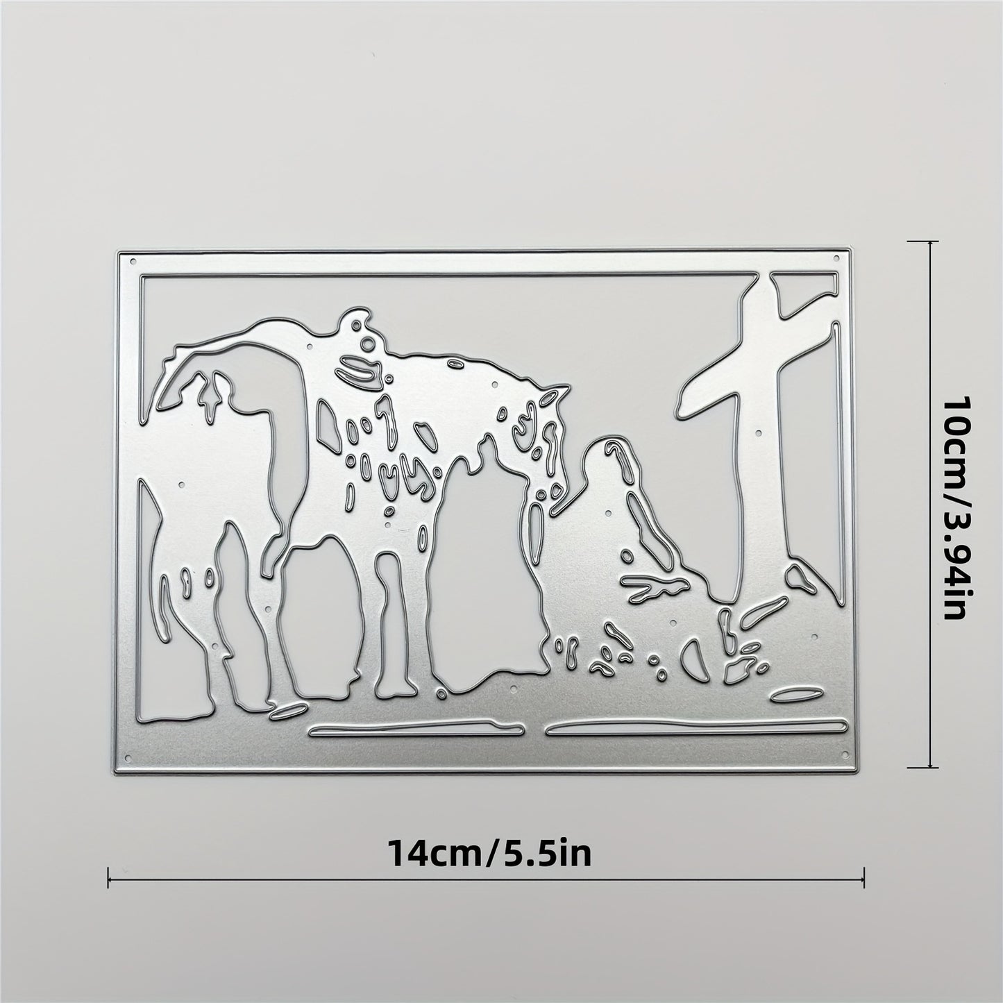 1pc Creativity Religion Cross Mourn Martyr Grave Gravestone Cross Horse Border Background Metal Die Cut Frame First Holy Communion Baptism Dies Stencils Embossing Template for DIY Scrapbooking, Greeting Card Cutting Dies for Artist Greetings Cards, Die Cu