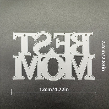 Mother's Day 1pc Creative Best Mom Happy Mother's Day Mom Background Beautiful Layers Words Title Metal Cutting Dies Cut Die Mother's Day Gift Birthday Wedding Decoration Scrapbook Paper Craft Mold DIY Scrapbooking & Stamping Stencils Supplies