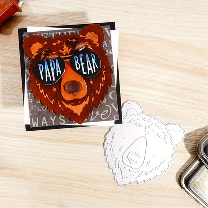 1pc Creative Cool PAPA Bear Glasses Happy Father'S Day Papá Papa Dad Die Cuts Metal Dad Embossing Cutting Dies for DIY ScrapbookingCard Making, and Paper Crafting, Perfect Gift for Moms and Dads, Father'S Day Gift Decorations,Crafting Tools | Decorative C
