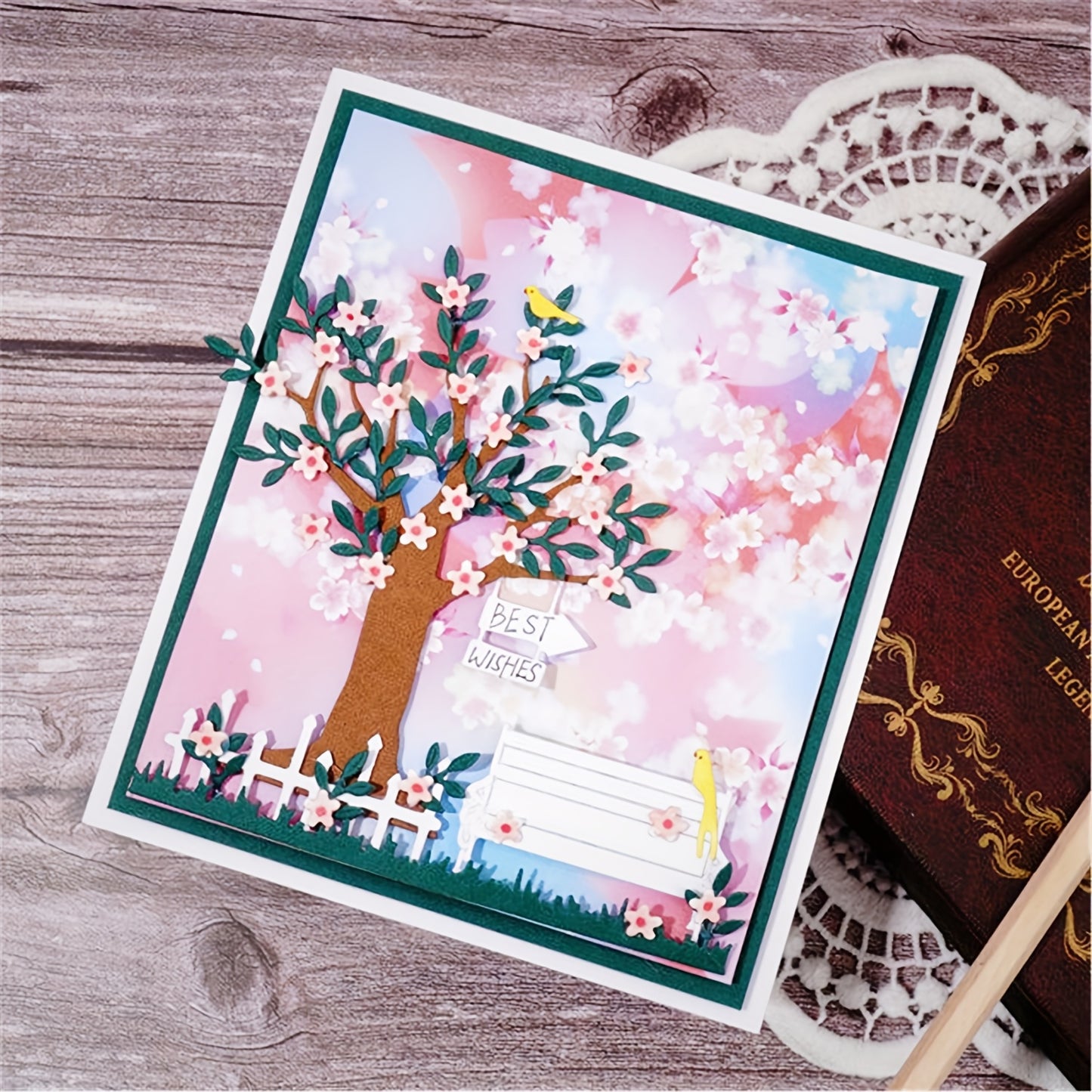 1pc Creative Fall Tree of Life Metal Cutting Dies, Cut Dies for Card Making for Scrapbooking Paper Decoration Journal Card Greeting card Wedding Craft Decor Stencils DIY Scrapbooking Cards Decorative Embossing Paper Dies