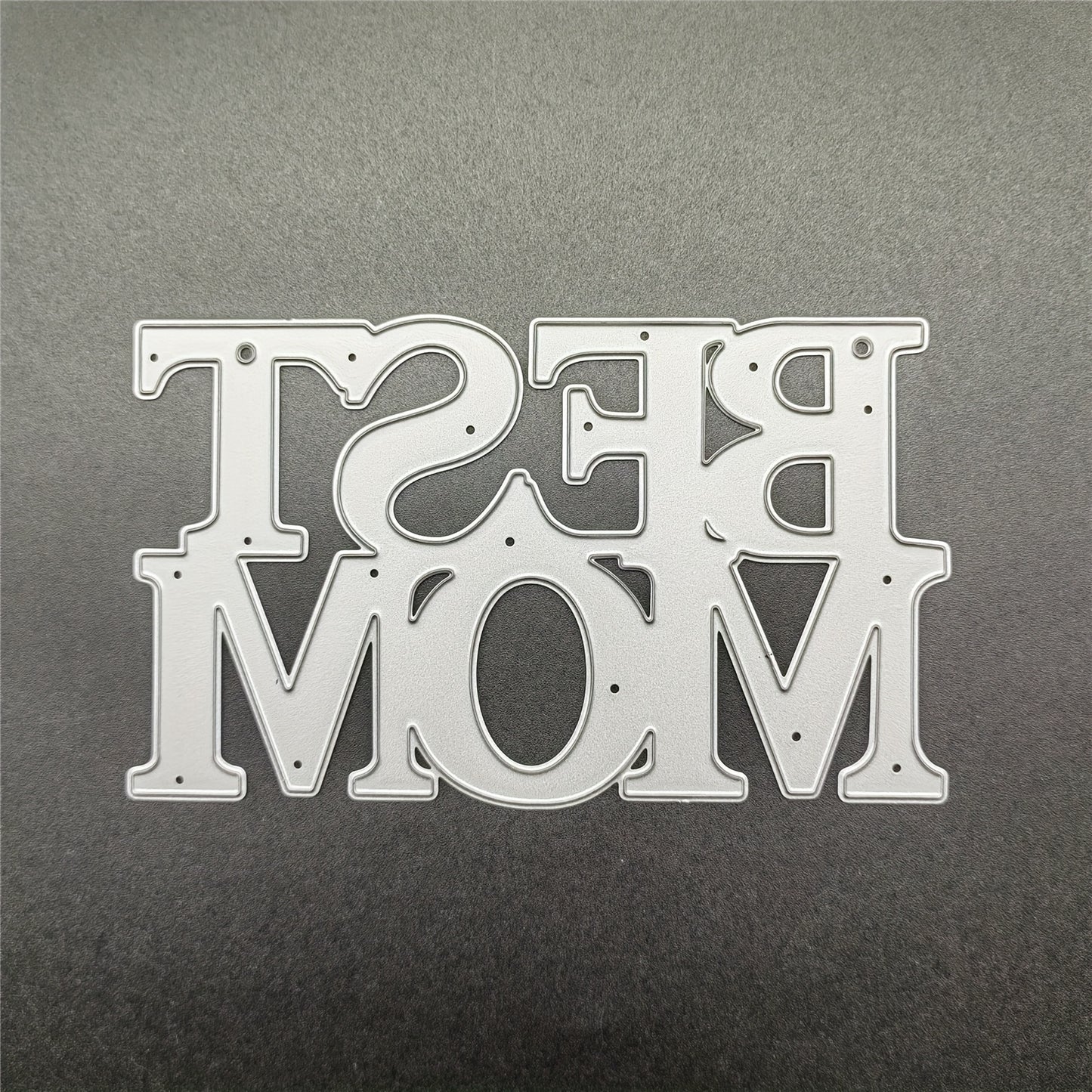 Mother's Day 1pc Creative Best Mom Happy Mother's Day Mom Background Beautiful Layers Words Title Metal Cutting Dies Cut Die Mother's Day Gift Birthday Wedding Decoration Scrapbook Paper Craft Mold DIY Scrapbooking & Stamping Stencils Supplies