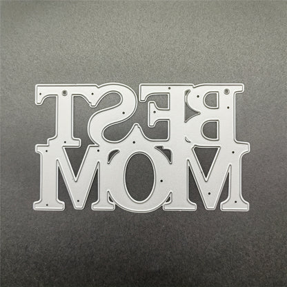 Mother's Day 1pc Creative Best Mom Happy Mother's Day Mom Background Beautiful Layers Words Title Metal Cutting Dies Cut Die Mother's Day Gift Birthday Wedding Decoration Scrapbook Paper Craft Mold DIY Scrapbooking & Stamping Stencils Supplies