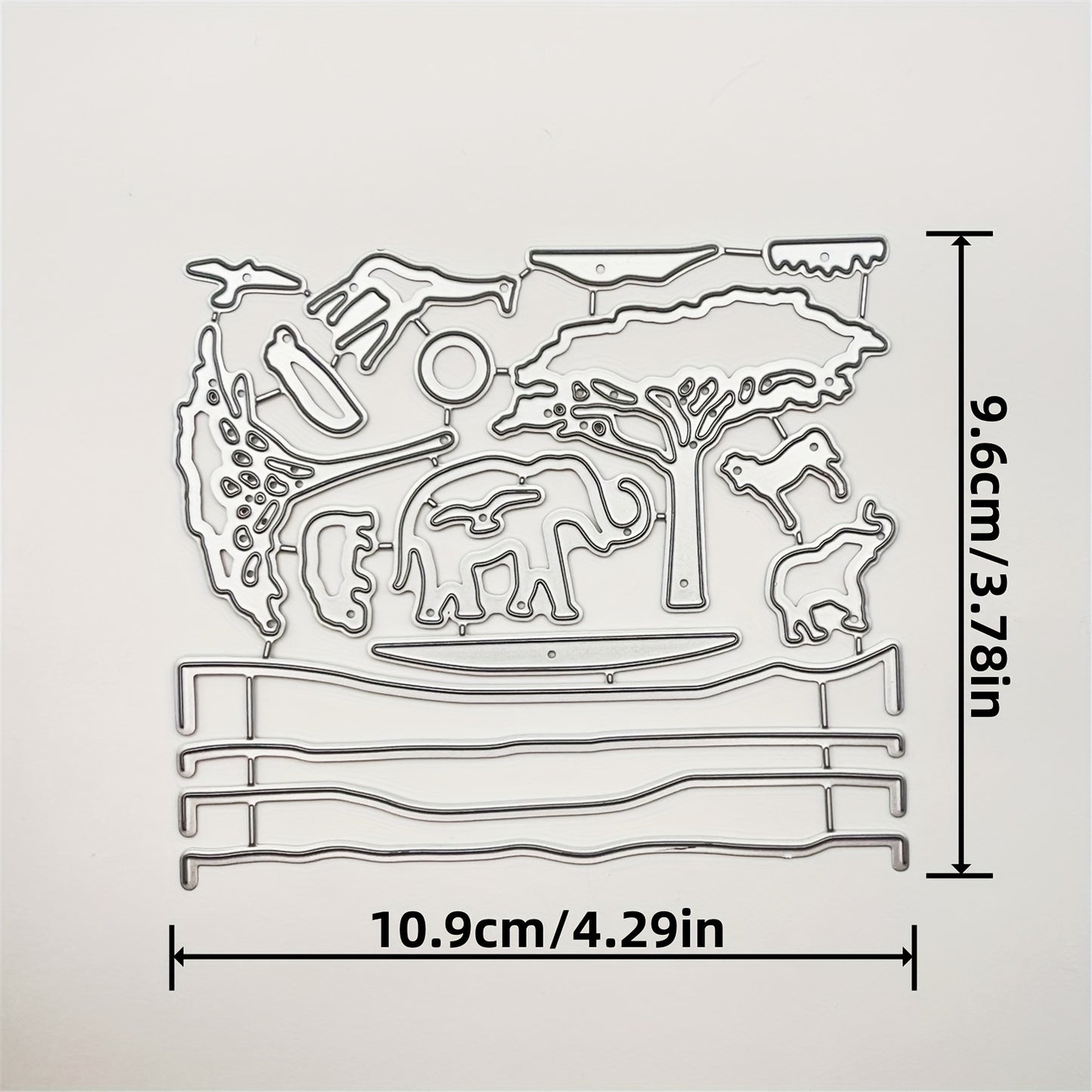 Spring 1pc African Animals Giraffe Greeting Card Hippo Tree Bird Creativity Decoration Metal Cutting Dies for Crafts, Cut Dies for Card Making Suitable for Party, Wedding, Holiday, Greeting Card Gift, Stencils DIY Scrapbooking Cards Decorative Embossing P