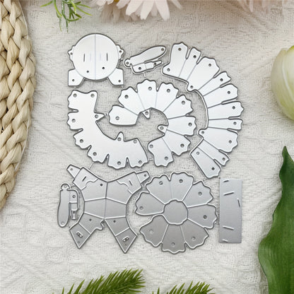 Spring Summer Mother's Day Wedding Season 1pc Creative Flower Petal Combination Metal Cutting Die, DIY Scrapbooking Decorative Embossing Paper Scrapbooking Card Making Greeting Card