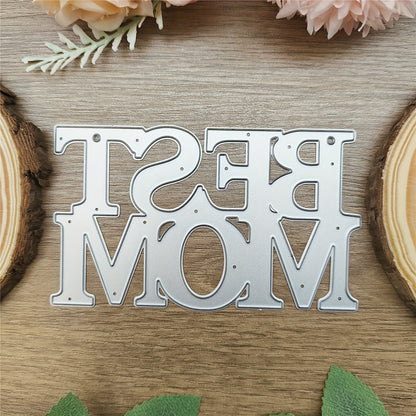 Mother's Day 1pc Creative Best Mom Happy Mother's Day Mom Background Beautiful Layers Words Title Metal Cutting Dies Cut Die Mother's Day Gift Birthday Wedding Decoration Scrapbook Paper Craft Mold DIY Scrapbooking & Stamping Stencils Supplies
