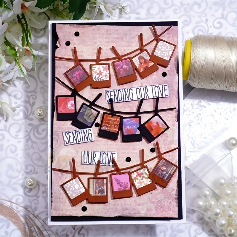 1pc Creative Metal Cutting Dies - Rectangular Photo Display Frames for Scrapbooking, Card Making, Journaling & Wedding Craft Decor, DIY Embossing Paper Stencils, Ideal for Mother'S Day & Spring/Summer Projects, Craft Decor Supplies | Decorative Metal Dies