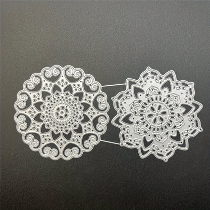1pc Exquisite Mandala Flowers in Various Shapes Border Background Metal Cutting Dies for DIY Scrapbooking Metal Cut Dies Artist Gards, Making Embossing Photo Album Craft Deco