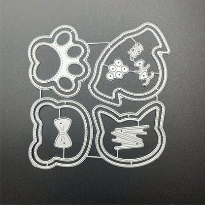 1pc Creative Fun Cute Animals Dog Cat Metal Cutting Dies, Cut Dies for Card Making for Scrapbooking Paper Decoration Journal Card Greeting card Wedding Craft Decor Stencils DIY Scrapbooking Cards Decorative Embossing Paper Dies