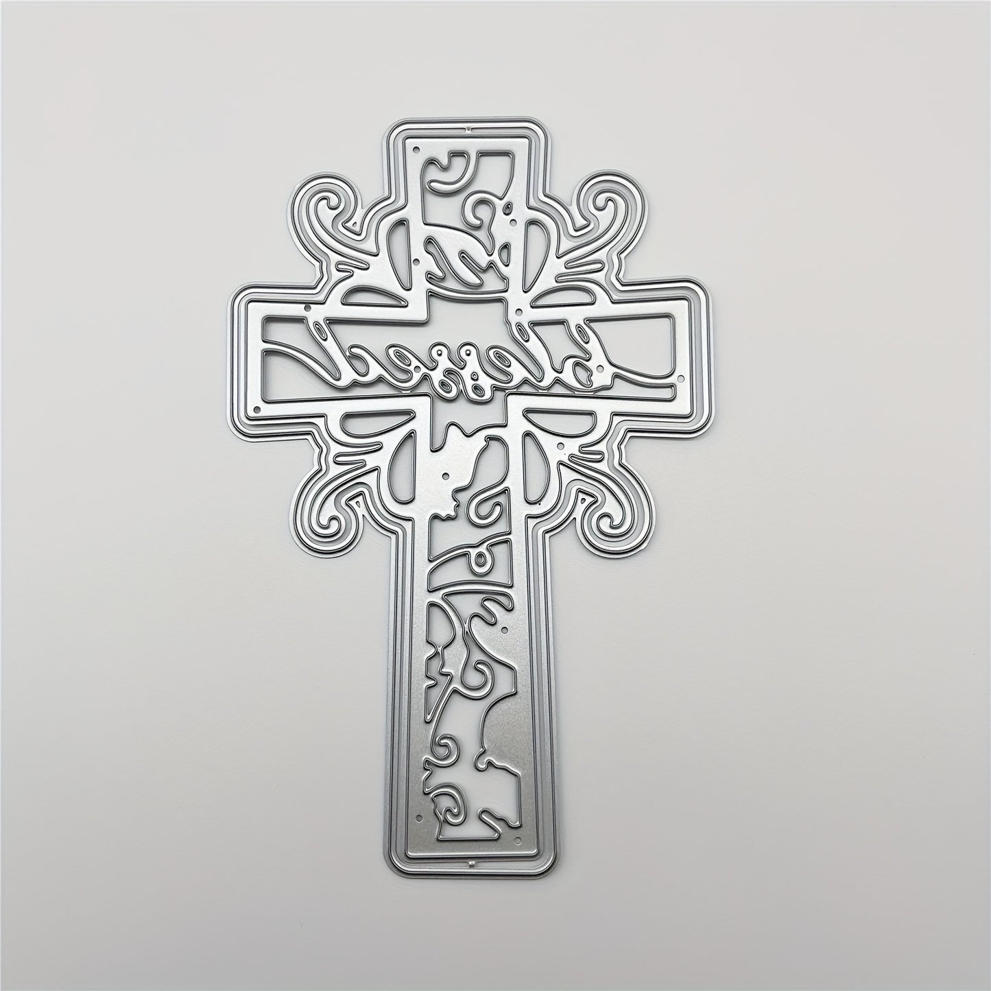 1pc Creativity Religion Cross Leaf Flowers and Plants Metal Die Cut Frame First Holy Communion Primera Comunión Baptism Dies Stencils Embossing Template for DIY Scrapbooking, Greeting Card Cutting Dies for Artist Greetings Cards, Die Cuts for Card Making