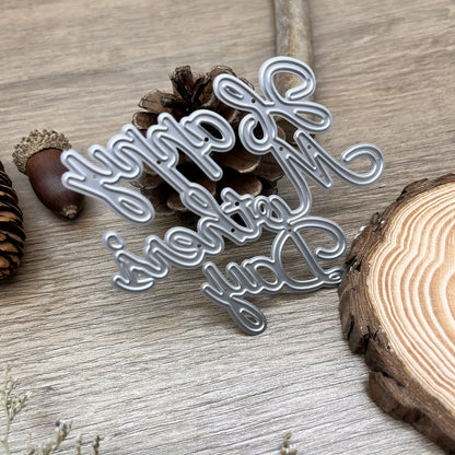 1pc Elegant Metal Cutting Die - "Happy Mother'S Day" with Floral & Heart Design, Perfect for Scrapbooking, Stamping, and DIY Crafts, Wedding & Birthday Decorations, Wedding Decoration | Elegant Script Design | Metallic Finish, Mother'S Day Gifts