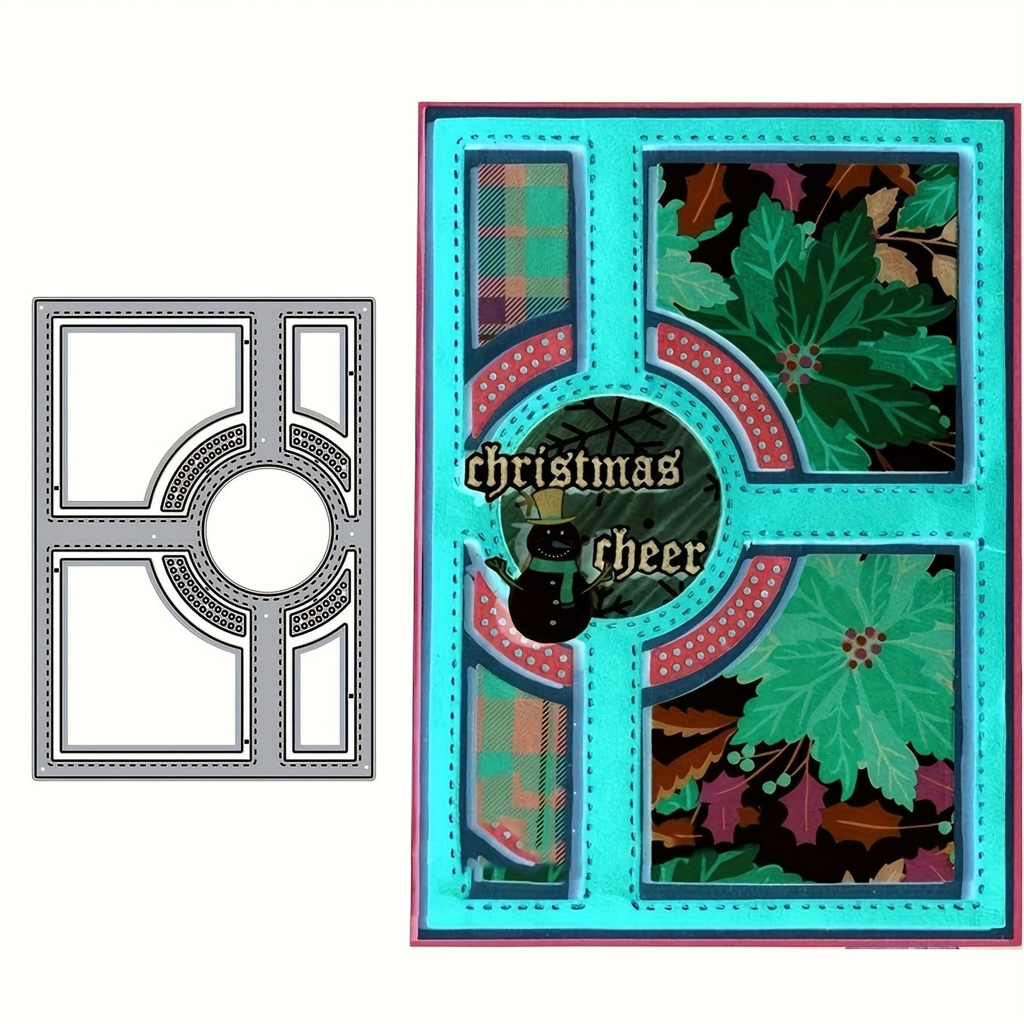 Wedding Season 1pc Rectangle Square Round Shaped Diamond Border Center Photo Album Frame Creativity Greeting Card Cutting Dies for DIY Scrapbooking Metal Cut Dies Artist Greeting Cards, Wedding Invitations Envelopes Die Cuts for Card Making Embossing Phot