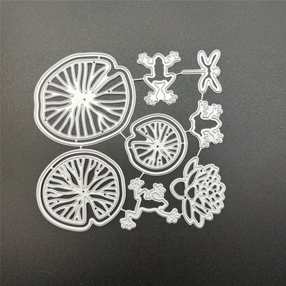 1pc Creative Summer Frog Pond for Lotus Leaves & Flowers Metal Cutting Dies - Intricate Nature-Themed Designs for DIY Scrapbooking, Card Making, Journaling & Wedding Decorations, Natureinspired Design|Floral Patterns|Detailed Craftsmanship, Frog Garden De